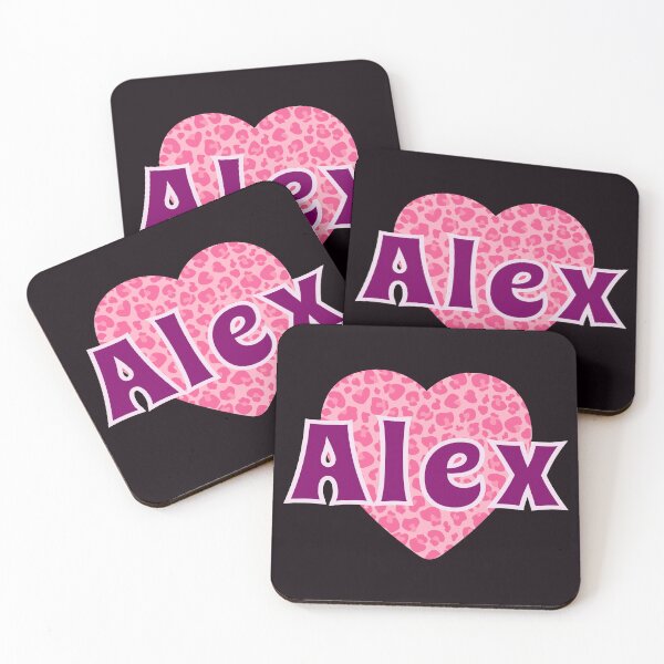 Item preview, Alex Name Pink Leopard Heart  designed and sold by Jeallan Designs.