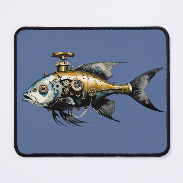 Item preview, Fish in kind like a steampunk motif for anglers designed and sold by IHImage.