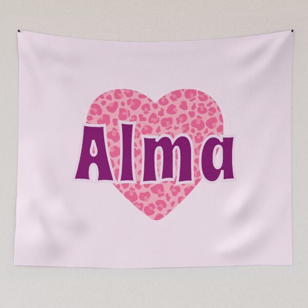 Item preview, Alma Name Pink Leopard Heart  designed and sold by Jeallan Designs.