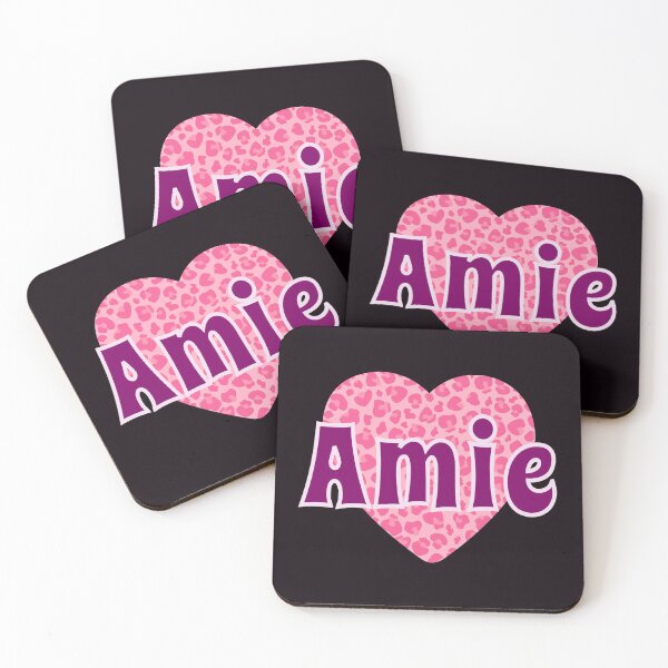 Item preview, Amie Name Pink Leopard Heart  designed and sold by Jeallan Designs.