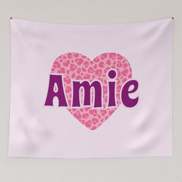 Item preview, Amie Name Pink Leopard Heart  designed and sold by Jeallan Designs.