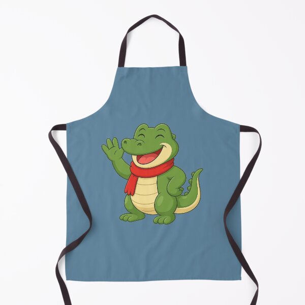 Item preview, Cute Happy Crocodile Cartoon with Red Scarf Illustration designed and sold by E-SarnEdge.