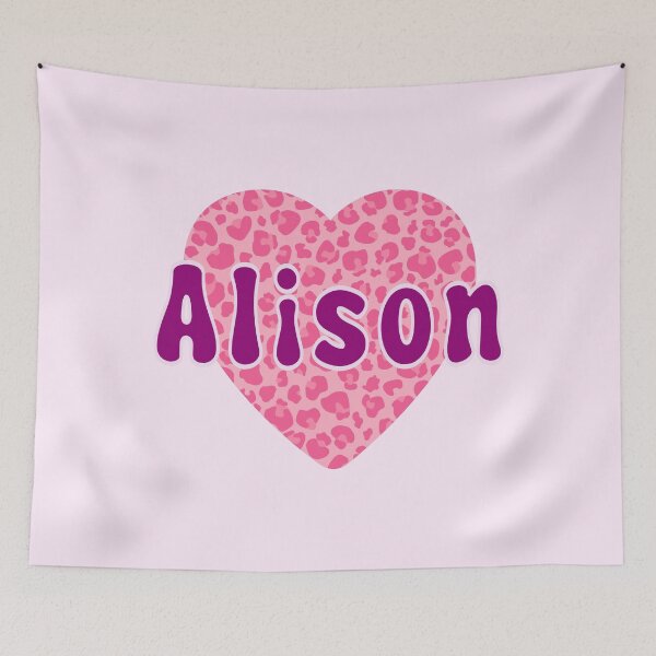 Item preview, Alison Name Pink Leopard Heart  designed and sold by Jeallan Designs.