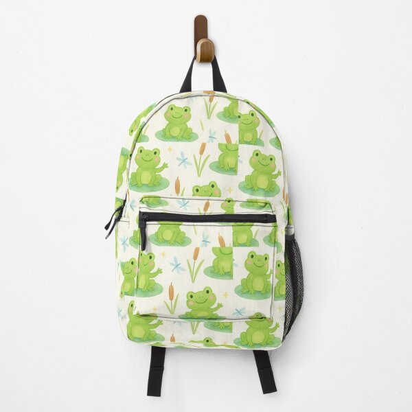 Item preview, Seamless pattern of cute cartoon frogs on lily pads designed and sold by KasidetChitpool.