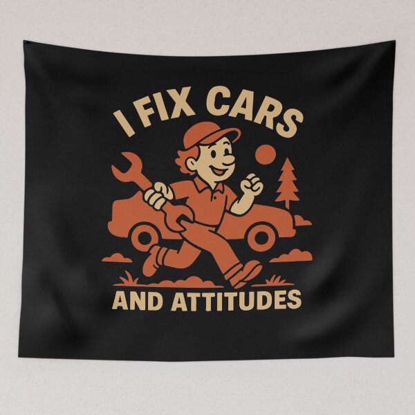 Item preview, I Fix Cars And Attitudes Garage Mechanic Funny designed and sold by LuminOrb.
