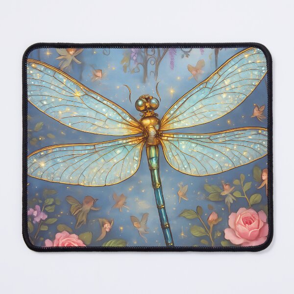 Item preview, Fairy Garden Dragonfly – Enchanted Victorian Fantasy Greeting by Randa Lee Creative designed and sold by Randa Lee Creative.