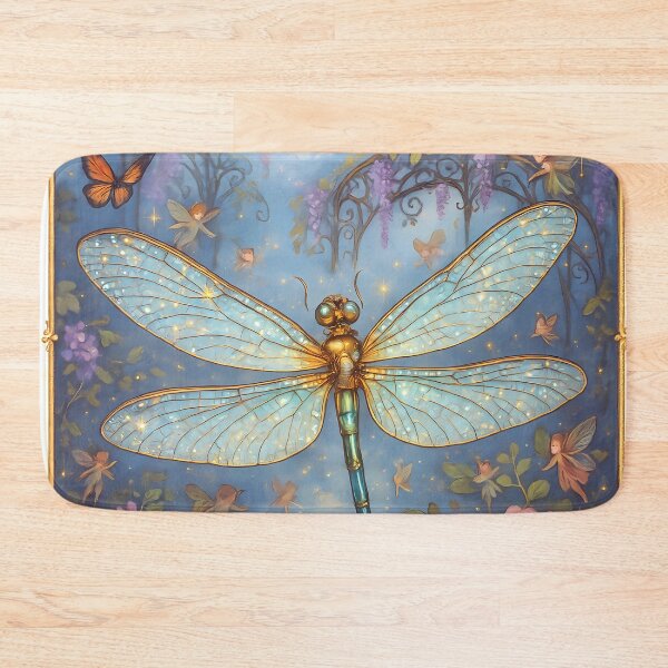 Item preview, Fairy Garden Dragonfly – Enchanted Victorian Fantasy Greeting by Randa Lee Creative designed and sold by Randa Lee Creative.