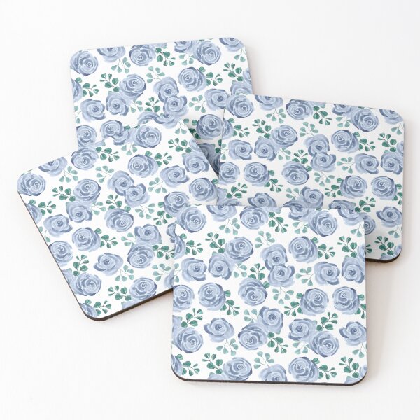 Item preview, soft watercolor blue​ roses designed and sold by upupupshop.
