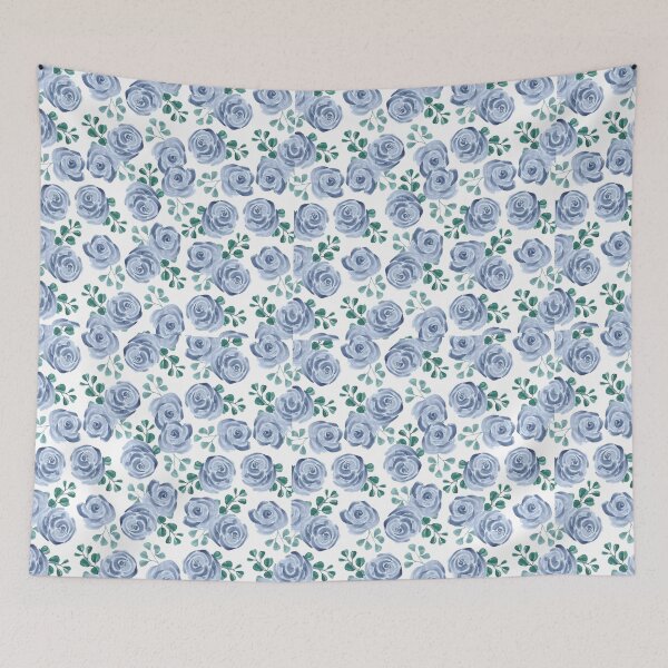 Item preview, soft watercolor blue​ roses designed and sold by upupupshop.