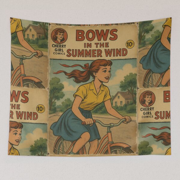 Item preview, Nostalgic Cherry Girl: Bows in the summer wind designed and sold by bapupa.