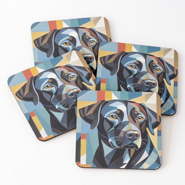 Item preview, Cubism Black Labrador – Abstract Dog Art designed and sold by buddyOmine.
