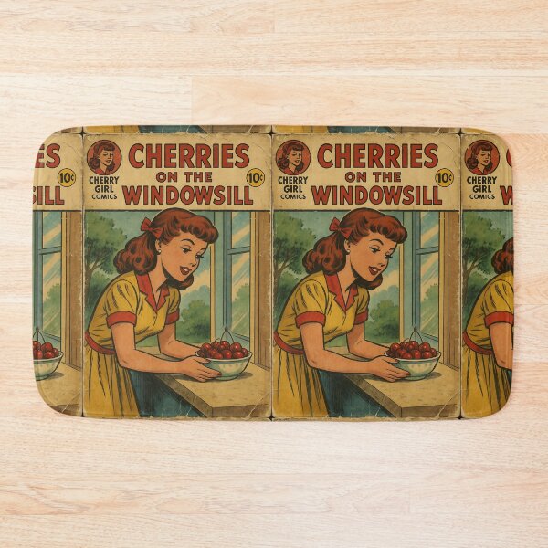 Item preview, Vintage Cherry Girl: Cherries on the windowsill designed and sold by bapupa.