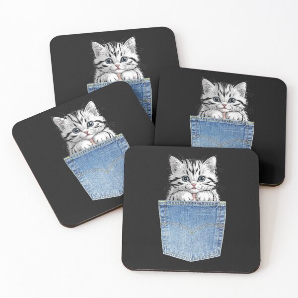 Item preview, Minimal Kitten Lines – Pocket Max Design for Cat Lovers and Minimal Style Fans designed and sold by JoyMuse.