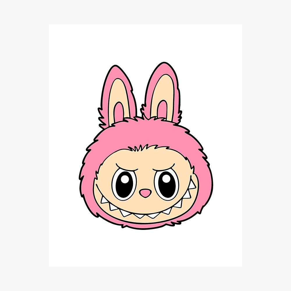 “Pink Labubu Face – Sweet but Sassy Bunny Vibes | Cute Monster Head Design” Poster