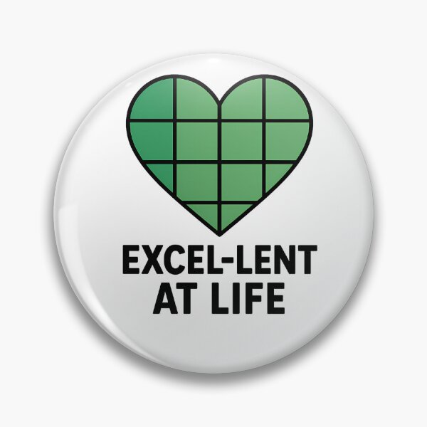 Item preview, Excel-lent at Life - Spreadsheet Cells Forming Heart in Minimal Flat Design designed and sold by EmilTheRat890.