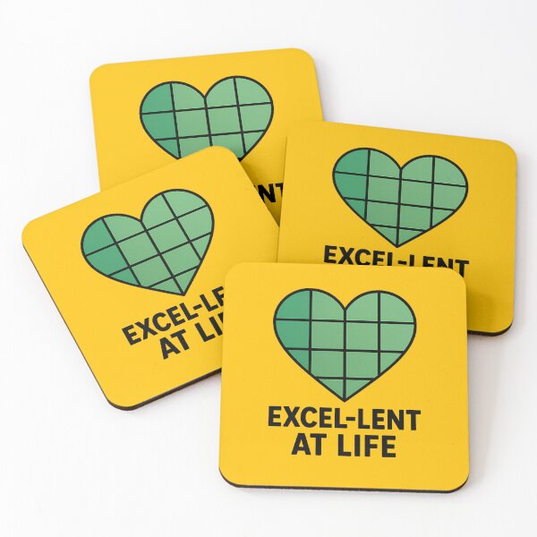 Item preview, Excel-lent at Life - Spreadsheet Cells Forming Heart in Minimal Flat Design designed and sold by EmilTheRat890.