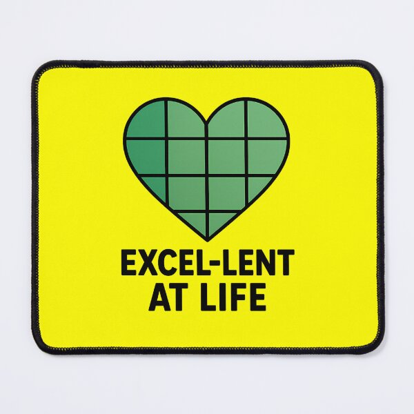 Item preview, Excel-lent at Life - Spreadsheet Cells Forming Heart in Minimal Flat Design designed and sold by EmilTheRat890.