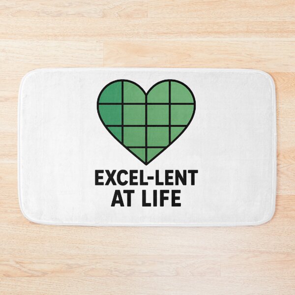 Item preview, Excel-lent at Life - Spreadsheet Cells Forming Heart in Minimal Flat Design designed and sold by EmilTheRat890.