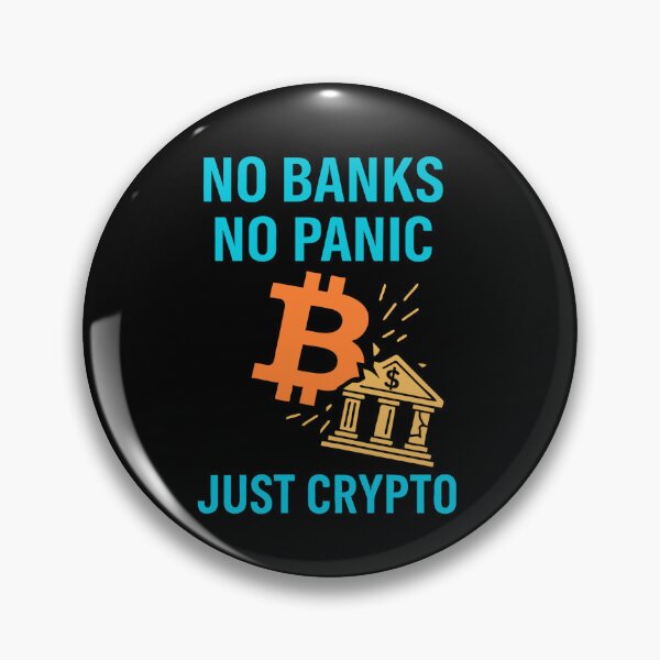 Item preview, "No Banks No Panic – Just Crypto" | Bitcoin vs. Banking Design designed and sold by BitCrop.