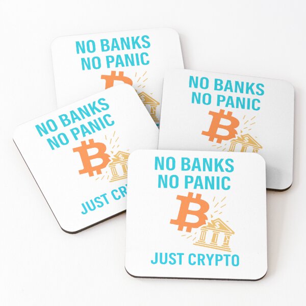 Item preview, "No Banks No Panic – Just Crypto" | Bitcoin vs. Banking Design designed and sold by BitCrop.