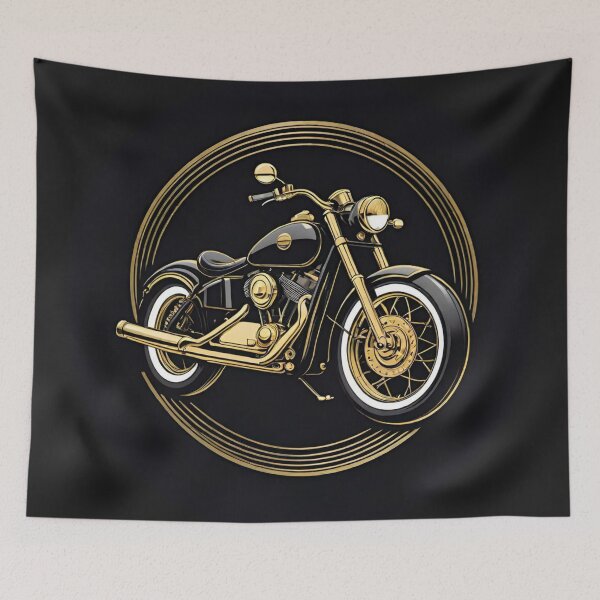 Artikelvorschau, Motorrad schwarz gold dekorativ  entworfen und verkauft von IHImage.