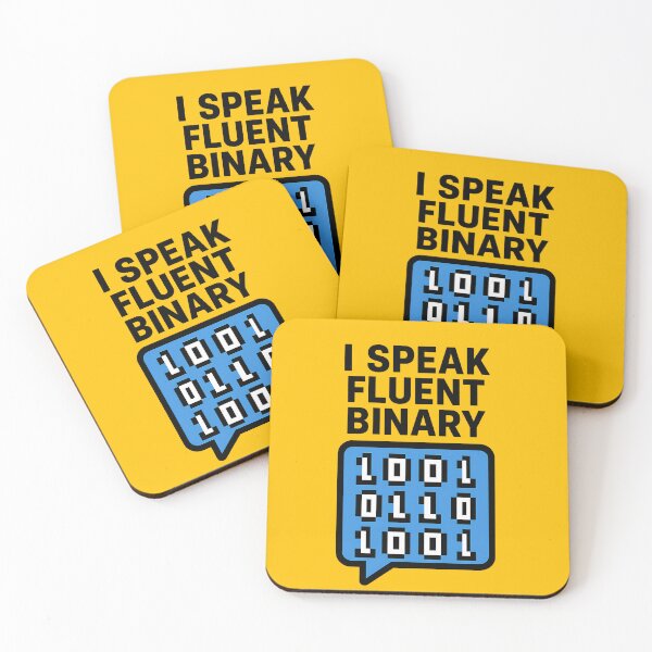 Item preview, I Speak Fluent Binary - Funny Pixel Art Speech Bubble Made of 1s and 0s designed and sold by EmilTheRat890.