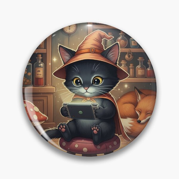Item preview, Retro Witchy Gaming Cat designed and sold by ColorVR.