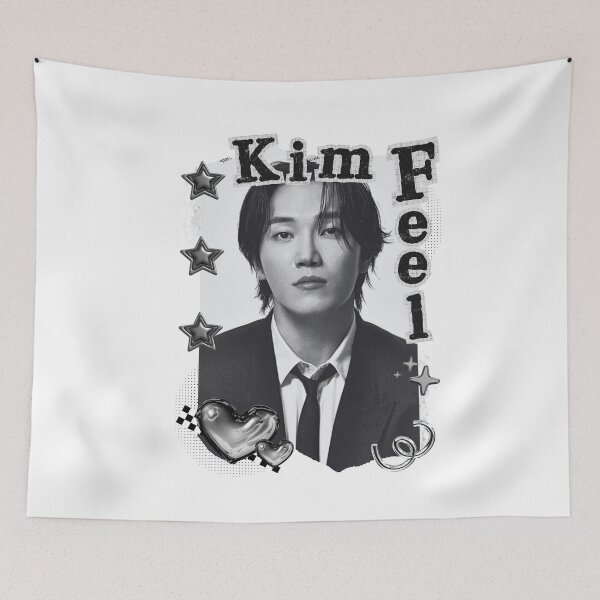 Item preview, Kim Feel Kpop Solo Artist Black and White Collage Digital Art Portrait designed and sold by AJUNICE STUDIO.
