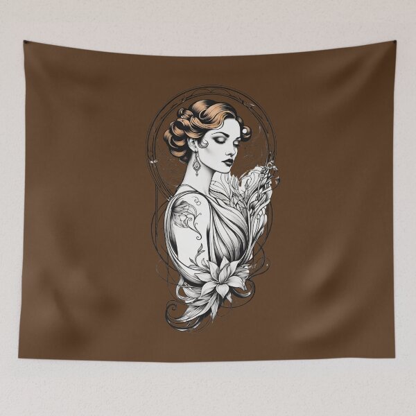 Item preview, Portrait of a woman in Art Nouveau style, romantic designed and sold by IHImage.