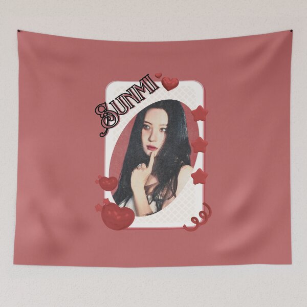 Item preview, Sunmi Korean Solo Artist Card Red Aesthetic Collage Design designed and sold by AJUNICE STUDIO.