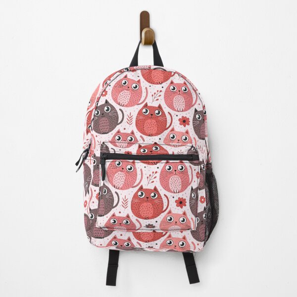 Aperçu de l'œuvre Motif de chat mignon et heureux, gros chatons, rose et violet créée et vendue par TackyTime.