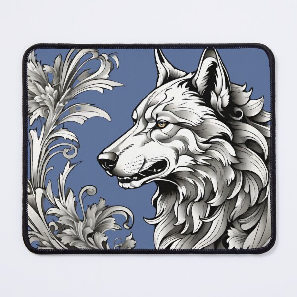 Item preview, Wolf with floral decorations minimalist designed and sold by IHImage.