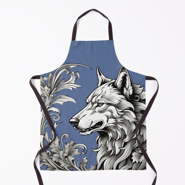 Item preview, Wolf with floral decorations minimalist designed and sold by IHImage.