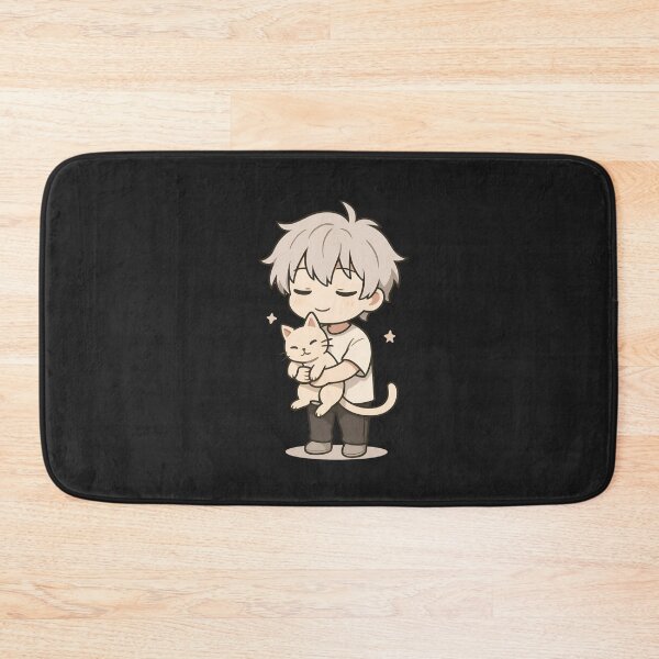Item preview, Chibi Cat Hugger – Cute Anime Kawaii Character Holding Cat designed and sold by ColorSplash123.