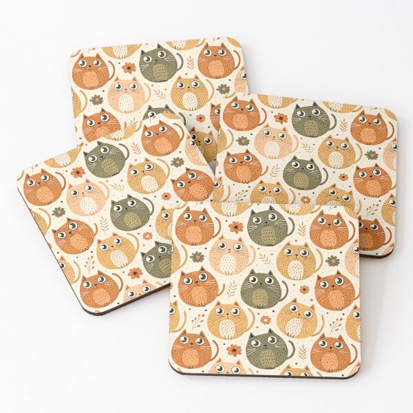 Item preview, Cute Cat Happy Fat Kitties Pattern Orange Gray designed and sold by TackyTime.