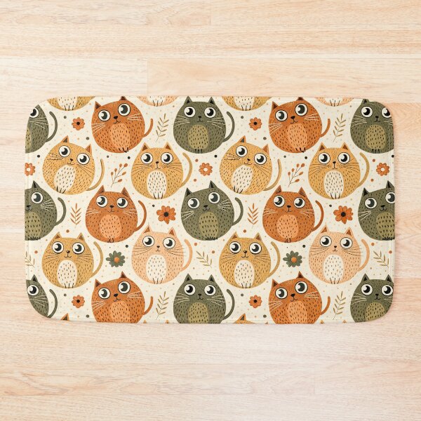 Item preview, Cute Cat Happy Fat Kitties Pattern Orange Gray designed and sold by TackyTime.