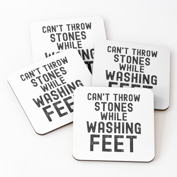 Item preview, Can't throw stones while washing feet Christian Bible Verse designed and sold by snowry.
