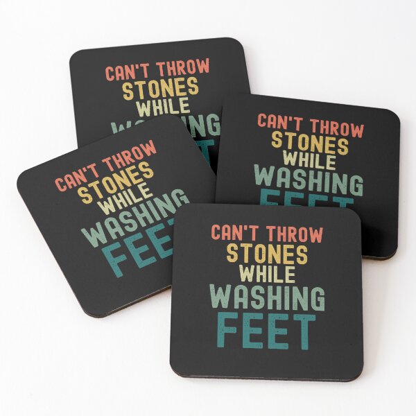 Item preview, Can't throw stones while washing feet retro Christian faith designed and sold by snowry.