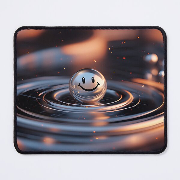 Item preview, Futuristic Holographic Silver Smiley Emerging from Vortex on Dark Grid designed and sold by LETSGOPICNIC.