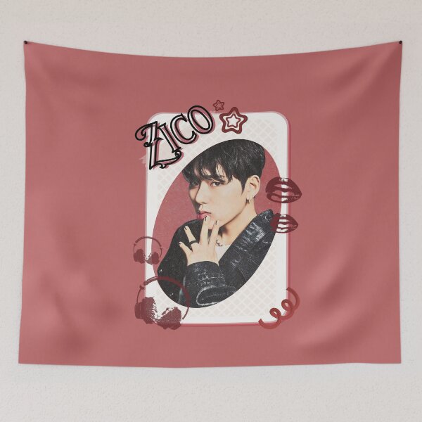 Item preview, Zico Korean Solo Artist Card Red Aesthetic Collage Design designed and sold by AJUNICE STUDIO.