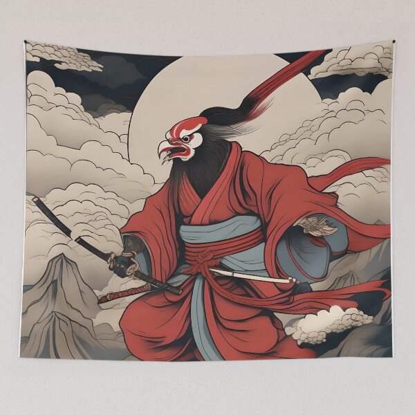 Artikelvorschau, Tengu-Krieger – Japanischer Ukiyo-e-Holzschnitt entworfen und verkauft von Vandy Fullam.