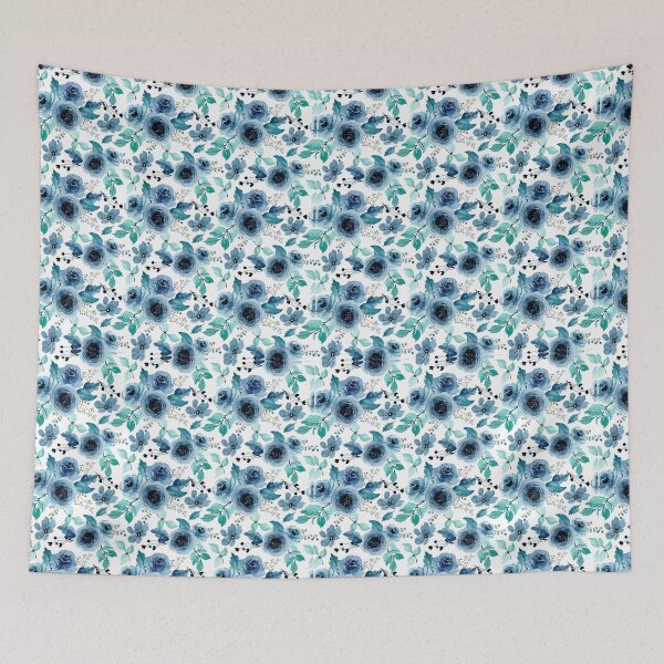 Item preview, blue floral design designed and sold by upupupshop.