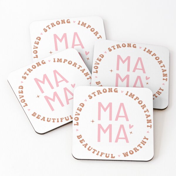 Item preview, Loved, Strong, Important, Beautiful, Worthy Mama – Empowering Mom Quote designed and sold by artcultreone.
