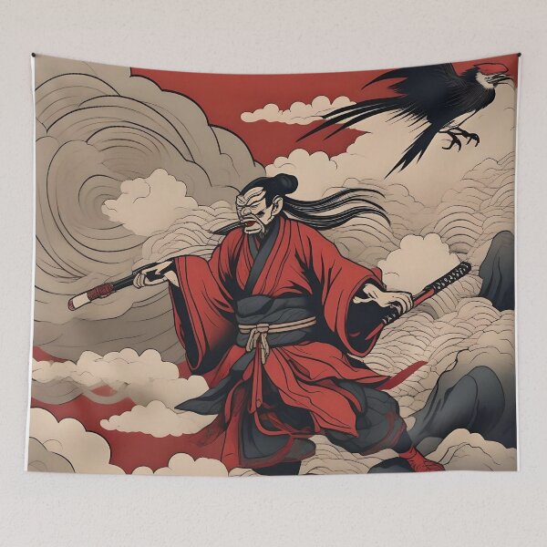 Item preview, Crow Spirit Tengu – Traditional Japanese Woodblock designed and sold by Vandy Fullam.