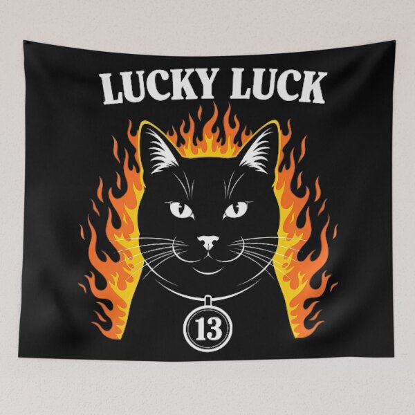 Item preview, Lucky Black Cat with Flames designed and sold by Linework Studio.