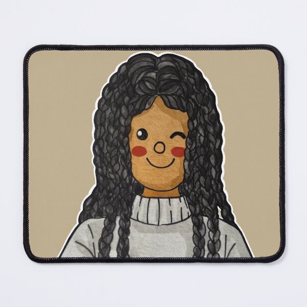 Item preview, Adorable Black Girl Illustration – Watercolor Long Braided Hair Cartoon Art designed and sold by PangmulCartoon.