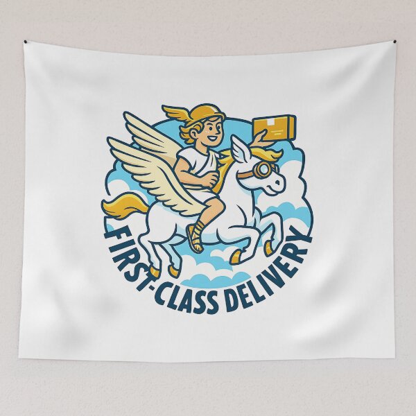 Item preview, First Class Delivery - Hermes & Pegasus designed and sold by Cheerioza.