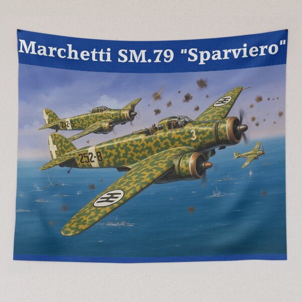 Item preview, WW2 Italian Aircraft Marchetti SM79 Bomber WWII Plane Aviation designed and sold by Blok45.