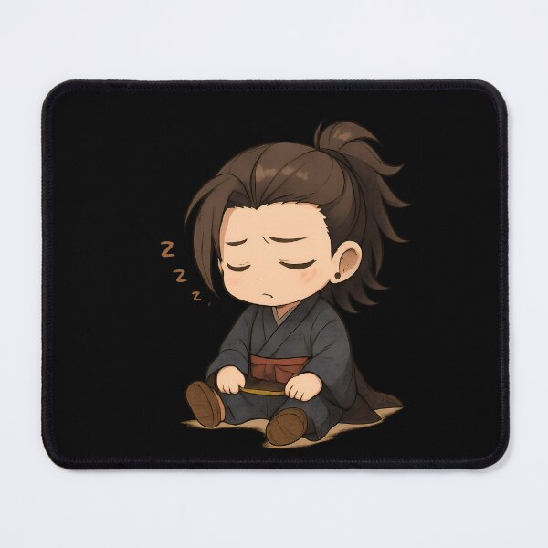 Item preview, Chibi Samurai Sleeping with Mini Sword – Cute Kawaii Anime Style designed and sold by ColorSplash123.