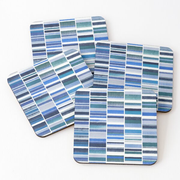 Item preview, Electric Cobalt Blue and White Indigo and Lilac Grunge Chalk Stripes designed and sold by micklyn.